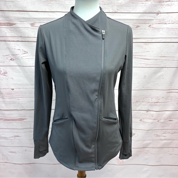 Zuda Asymmetrical Zip Activewear Moto Jacket - Picture 1 of 10
